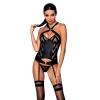 Сетчатый комплект с узором Hima Corset black L/XL - Passion