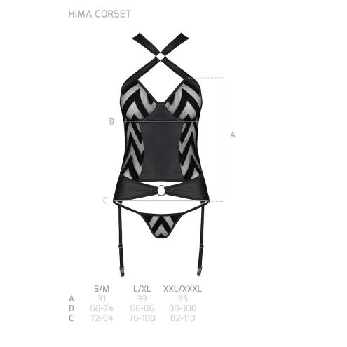 Сетчатый комплект с узором Hima Corset black XXL/XXXL - Passion