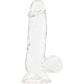 Прозорий фалоімітатор на присосці ADDICTION - Clear Dildo with Balls 6″ - 1