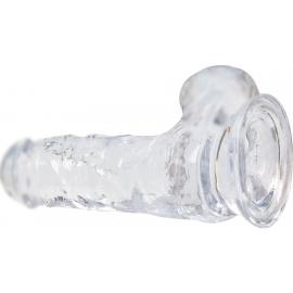 Прозорий фалоімітатор на присосці ADDICTION - Clear Dildo with Balls 6″ - 2