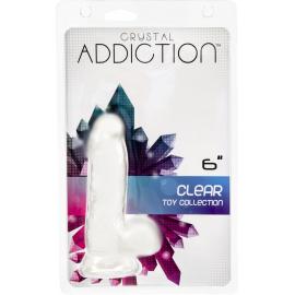 Прозорий фалоімітатор на присосці ADDICTION - Clear Dildo with Balls 6″ - 4