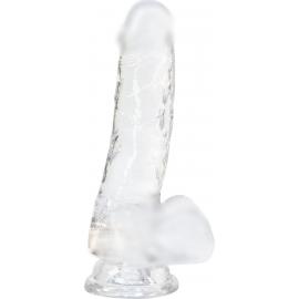 Прозорий фалоімітатор на присосці ADDICTION - Clear Dildo with Balls 7″ - 1