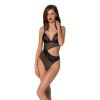 Боді із ажурним ліфом Christa Body black S/M - Passion