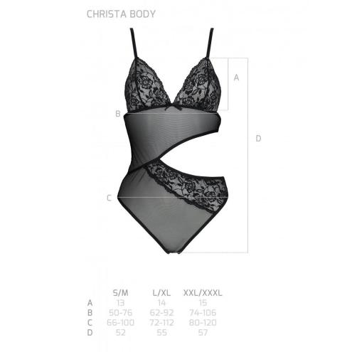 Боді із ажурним ліфом Christa Body black S/M - Passion