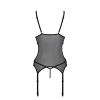 Корсет с подвязками и ажурным лифом Christa Corset black S/M — Passion