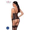 Сетчатый корсет из эко-кожи Malwia Corset black L/XL— Passion