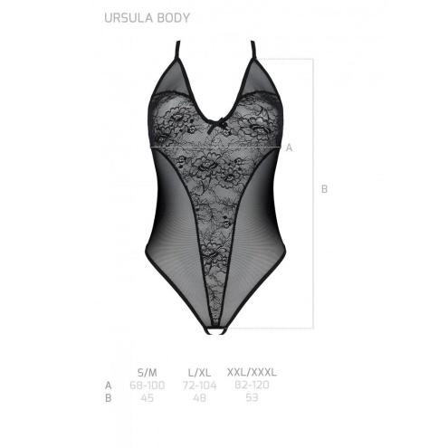 Боді з ажурним декором та відкритим доступом Ursula Body black  L/XL — Passion