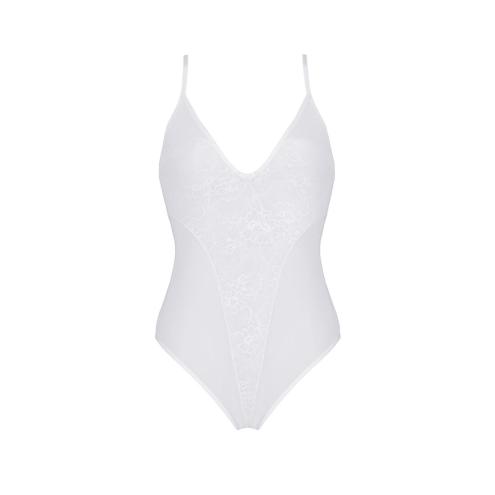 Боді з ажурним декором та відкритим доступом Ursula Body white XXL/XXXL — Passion