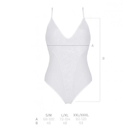 Боді з ажурним декором та відкритим доступом Ursula Body white XXL/XXXL — Passion