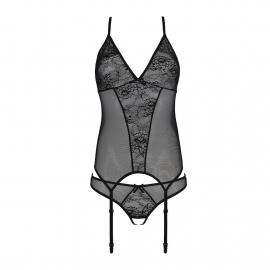 Корсет із пажами Ursula Corset black L/XL — Passion - 2
