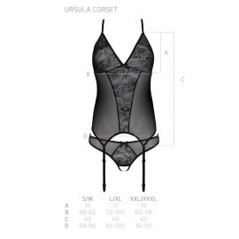 Корсет з пажами Ursula Corset black S/M — Passion - 4