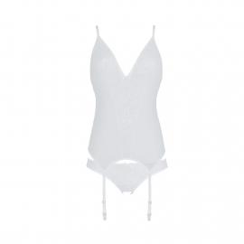 Корсет із пажами Ursula Corset white S/M — Passion - 4