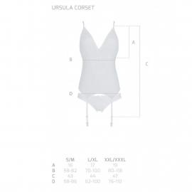 Корсет із пажами Ursula Corset white S/M — Passion - 2