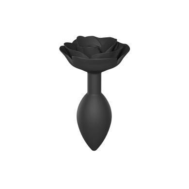 Силиконовая анальная пробка Love To Love - OPEN ROSES - BLACK ONYX, L 