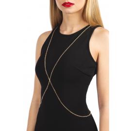 Золотистая цепочка для бюста Bijoux Pour Toi – Elena Gold со стразами - 1