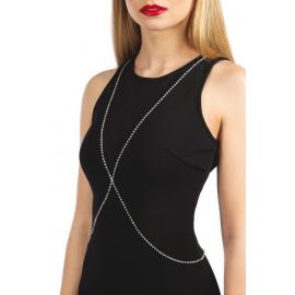 Серебристая цепочка для бюста Bijoux Pour Toi – Elena Silver со стразами - 1