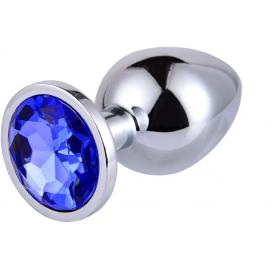 Металева анальна пробка із кристалом Alive Mini Metal Butt Plug Blue S - 1