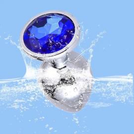 Металева анальна пробка із кристалом Alive Mini Metal Butt Plug Blue S - 4