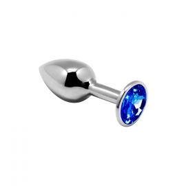 Металева анальна пробка із кристалом Alive Mini Metal Butt Plug Blue M - 6