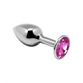 Металева анальна пробка із кристалом Alive Mini Metal Butt Plug Pink M - 1