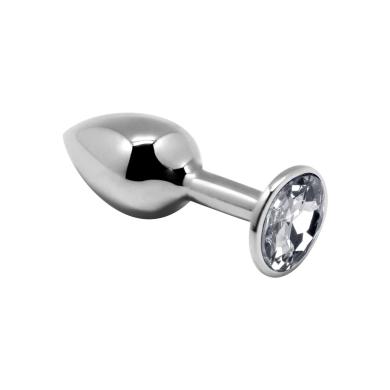 Металева анальна пробка із кристалом Alive Mini Metal Butt Plug White M