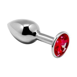 Металлическая анальная пробка с кристаллом Alive Mini Metal Butt Plug Red L