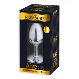 Металева анальна пробка із кристалом Alive Mini Metal Butt Plug Red L - 5