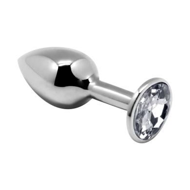 Металева анальна пробка із кристалом Alive Mini Metal Butt Plug White L