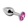 Металлическая анальная пробка с кристаллом Alive Mini Metal Butt Plug Pink L