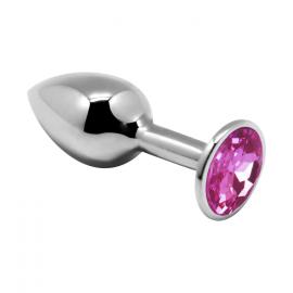 Металева анальна пробка із кристалом Alive Mini Metal Butt Plug Pink L - 1