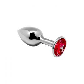 Металева анальна пробка із кристалом Alive Mini Metal Butt Plug Red S - 1