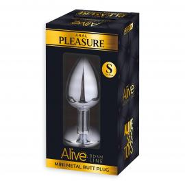 Металева анальна пробка із кристалом Alive Mini Metal Butt Plug Pink S - 5