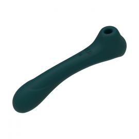 Вибратор вакуумно-клиторальный стимулятор 2-в-1 Alive Quiver Teal - 1