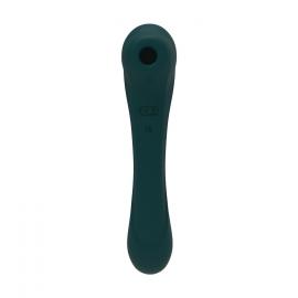 Вибратор вакуумно-клиторальный стимулятор 2-в-1 Alive Quiver Teal - 4