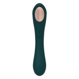 Вибратор вакуумно-клиторальный стимулятор 2-в-1 Alive Quiver Teal - 2