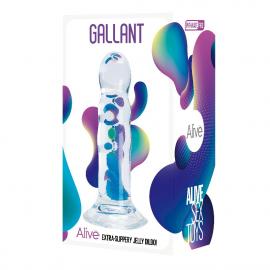 Прозорий фалоімітатор Alive Gallant Jelly Dildo - 3