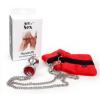 Наручники с металлической анальной пробкой Art of Sex Handcuffs with Metal Anal Plug, size M, Red