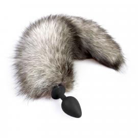 Силіконова анальна пробка з хвостом із натурального хутра Art of Sex Artctic fox, size M - 6