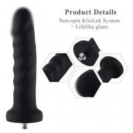 Силіконовий фалоімітатор для секс-машин Hismith 7.1″ Anal Dildo Black - 1