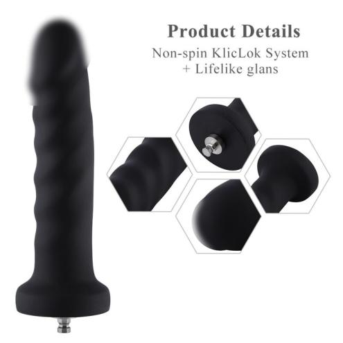 Силіконовий фалоімітатор для секс-машин Hismith 7.1″ Anal Dildo Black