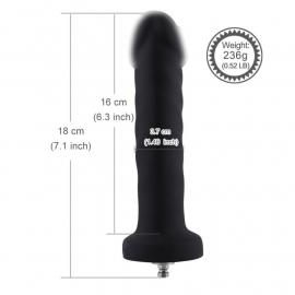 Силіконовий фалоімітатор для секс-машин Hismith 7.1″ Anal Dildo Black - 2