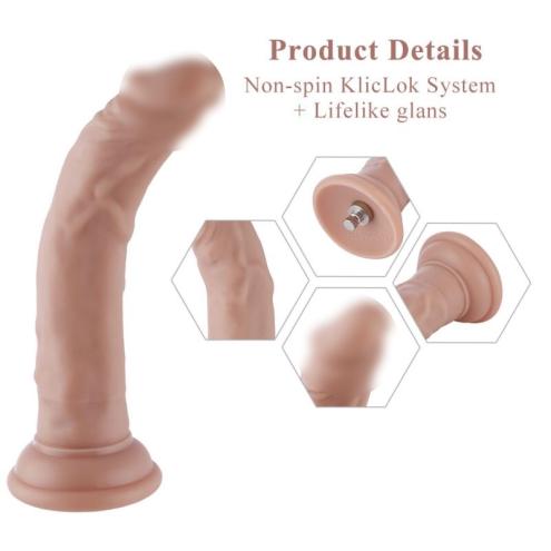 Реалистичный фаллоимитатор для секс-машин Hismith 7.5″ Flexible Silicone Dildo