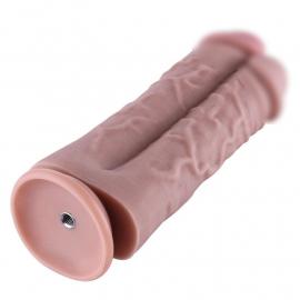 Подвійний дилдо для секс-машин Hismith 8.5  Two Cocks One Hole Silicone Dildo - 5