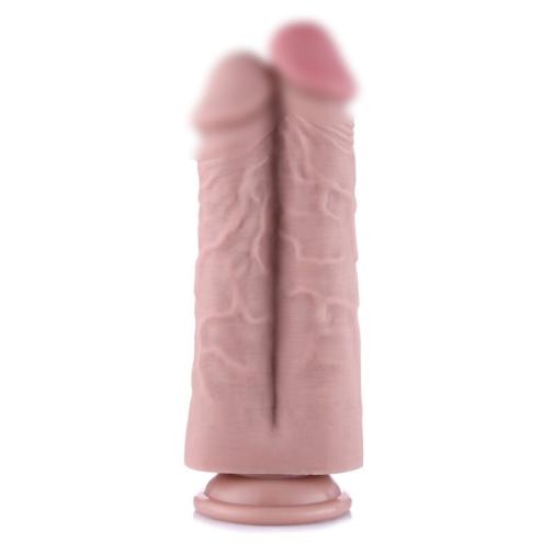 Подвійний дилдо для секс-машин Hismith 8.5  Two Cocks One Hole Silicone Dildo