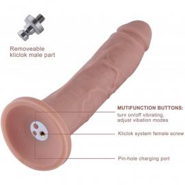 Фаллоимитатор 10.2″ с вибрацией для секс-машин Hismith Silicone Dildo with Vibe, KlicLok, пульт ДУ - 5