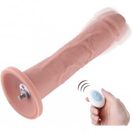 Фаллоимитатор 10.2″ с вибрацией для секс-машин Hismith Silicone Dildo with Vibe, KlicLok, пульт ДУ - 1