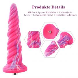 Фалоімітатор 10.12″ для секс-машин Hismith Silicone Dildo rose Monster Series - 2