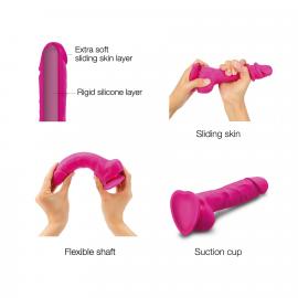 Реалістичний фалоімітатор Strap-On-Me Sliding Skin Realistic Dildo Fuchsia - Size S - 6