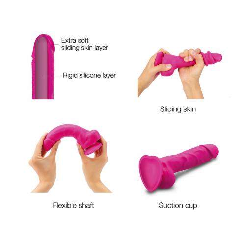 Реалістичний фалоімітатор Strap-On-Me Sliding Skin Realistic Dildo Fuchsia - Size S