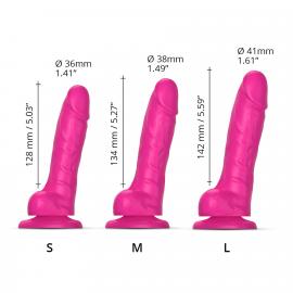 Реалістичний фалоімітатор Strap-On-Me Sliding Skin Realistic Dildo Fuchsia - Size S - 3